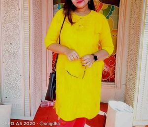 Vibrant Yellow Embroidered Kurta XXL