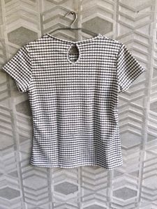 Chic Checked Sequin Top