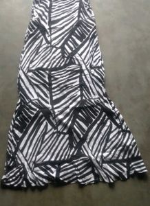 Monochromatic Zebra Print Maxi Dress