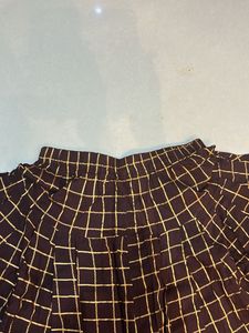Stylish Brown Checked Dhoti Pants
