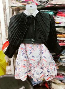 Chic Black Top with Detachable Cape sleeves