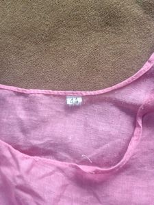 Beautiful Pink Chikankari Sheer Kurta with inner