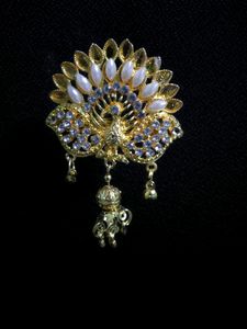 Beautiful, Pretty, Peacock, Moti, Diamond, Golden Colour Hairclip