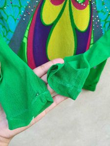 Vibrant Butterfly Print Long Sleeve Top