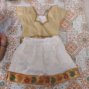 Elegant Silk Skirt &amp; Blouse Set