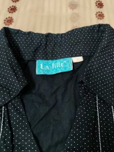 Polka Dotted Snatched Waisted Shirt