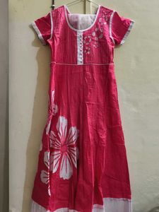 Pink Floral Print Kurta