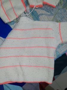 White Knitted Sweater With Socks