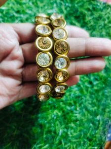 Embellished Gold Tone Bangles