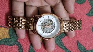 Fossil first copy Rose Gold Skeleton Watch