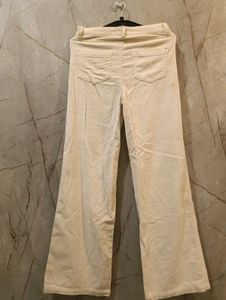 Cream Wide Leg Corduroy Pants size 29