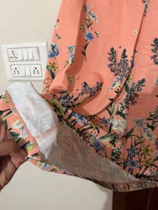 Peach Floral Print coord Set