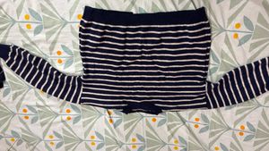Navy &amp; White Striped Knit Sweater