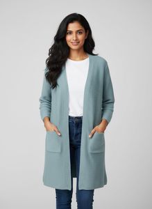 Soft Blue Cardigan with Pockets