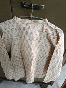 Printed Beige Kurta