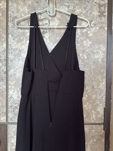 Classic Black V-Neck Midi Dress
