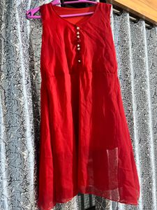 Vibrant Red Ethnic Kurta