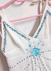 Sparkly White Camisole summer Top