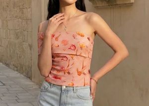 Chic Floral Off-Shoulder Tube Top
