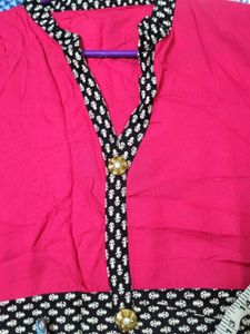 Stylish Pink and Black  full length gown