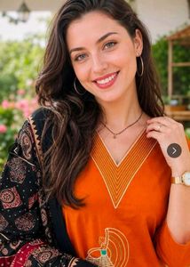 Vibrant Orange Kurta Set with dupatta