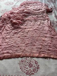 Pink Shaded Banarasi Kurta Set (Women's)
