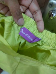 Floral Embroidered Lime Green Kurta set