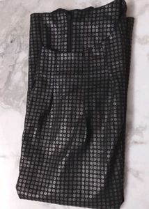 Korean Metallic Grid Print Sleeveless Dress