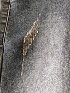 High Waisted Blue Jeans with Embellished Cuffs
