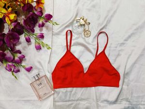 🇳🇿💫🎀Red Ribbed Bralette