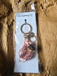 Mac Sparkly Lips &amp; Lipstick Keychain