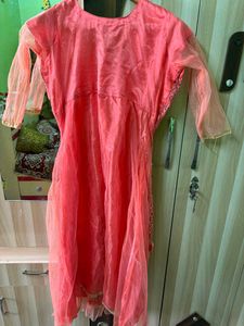 Elegant Peach Embellished Dress