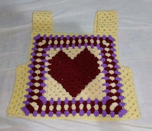 Crochet Heart Granny Square Vest