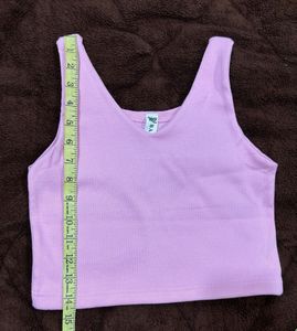Pink Cropped Tank Top