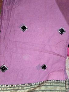 Elegant Pink Embroidered Saree