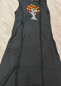 Elegant Black Kurta with Red shrug