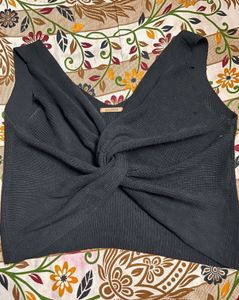 Chic Black Cut-Out V-Neck Top