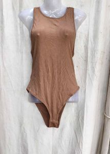 8168. Basic Brown Tank Bodysuit
