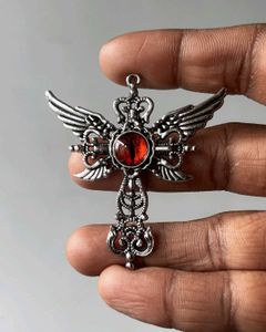 Gothic Winged Eye Pendant Necklace
