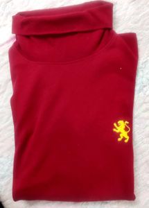 Red Long Sleeve Turtleneck Top