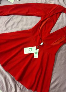 Vibrant Red Skater Dress from newme