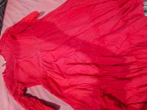 ❗️Free Delivery❗️Red Tiered long midi big flair
