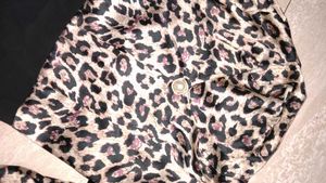Leopard Print Long Sleeve Mini Bodycon Dress (Bust