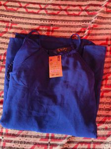 Stylish Blue Cold Shoulder Top