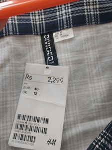 H&amp;M Plaid Zipper Front Pinafore Dress