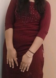 Important Fabric , Maroon Colour Kurta