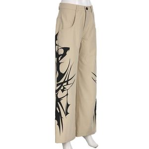 low waist Graphic Print Cargo Pants