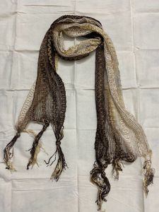 Boho Y2K vintage Textured Scarf with Fringe