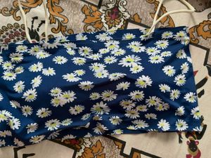 Blue Daisy Print Tube Top