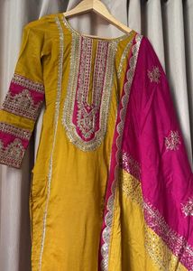 Embroidered Kurta Set with Dupatta